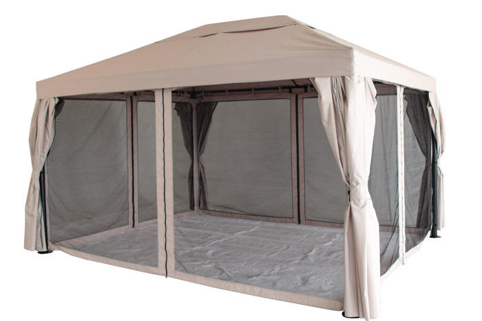 Luksus pavillon 3 x 4 m beige og sort 
